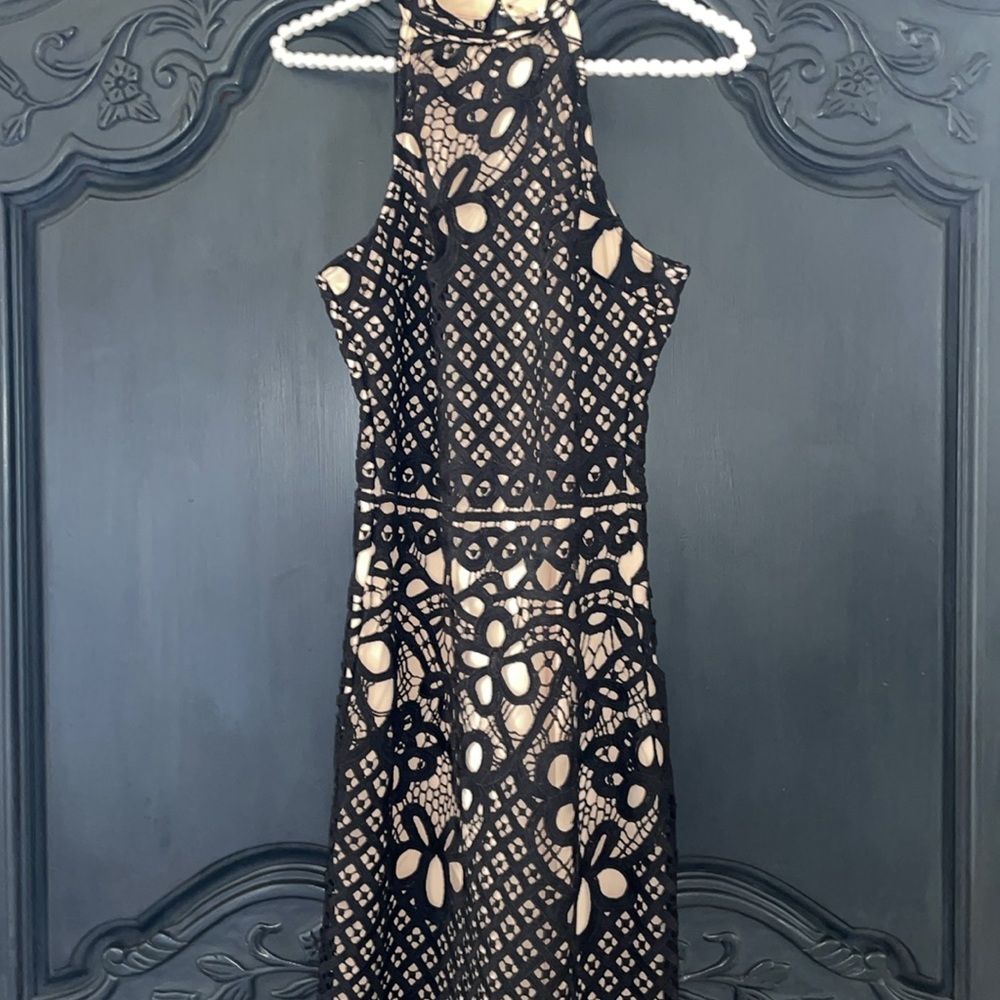 Elegant Black Lace Dress EUC